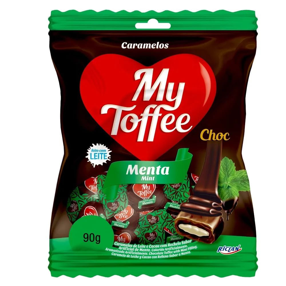 Bala Chocolate com Menta My Toffee Riclan 90g Mastigável