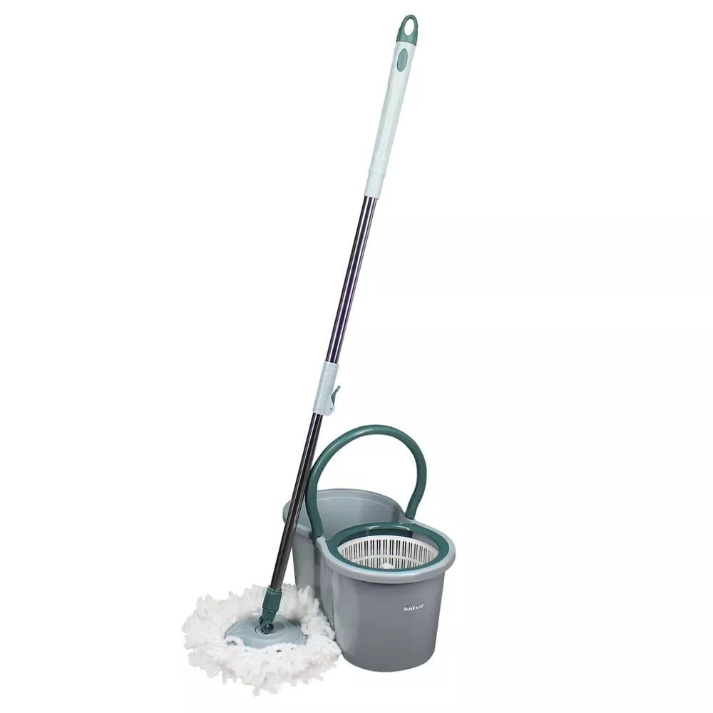 Mop Giratório Inox e Polímero 8L Rayco Microfibra Alta Absorção