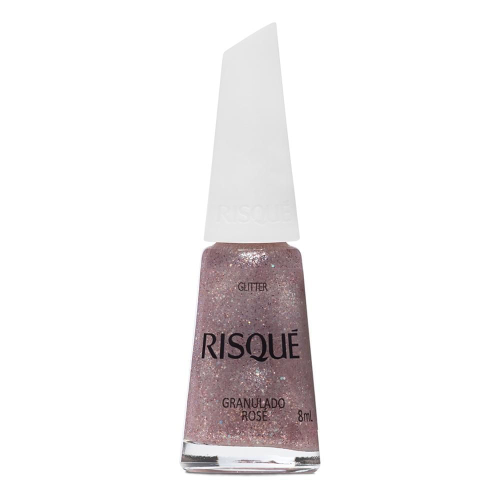 Esmalte Brilhante Hipoalergênico Risqué Efeitos Granulado Rosé 8ml