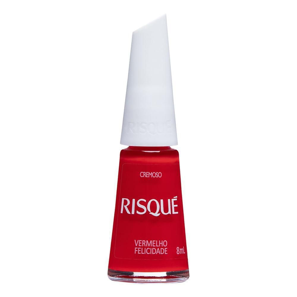 Esmalte Hipoalergênico Cremoso Risqué Vermelho Felicidade 8ml