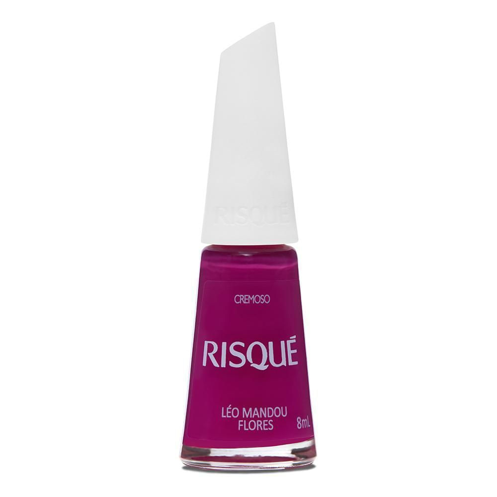 Esmalte Cremoso Hipoalergênico Risqué Homens que Amamos Léo Mandou Flores Lilás 8ml