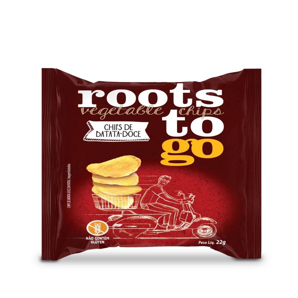 Chips de Batata Doce Roots To Go 22g Vegano Sem Glúten