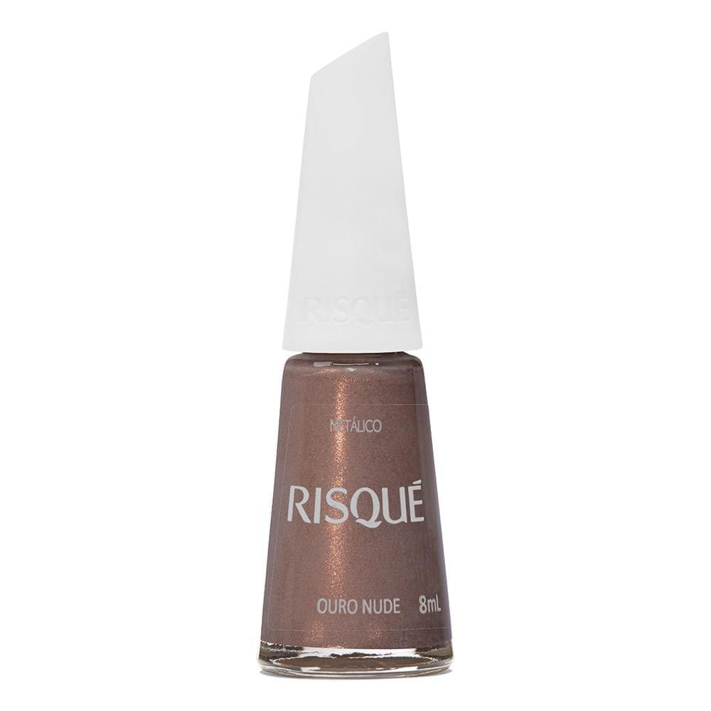 Esmalte Hipoalergênico Risqué Nude Ouro Metálico 8ml