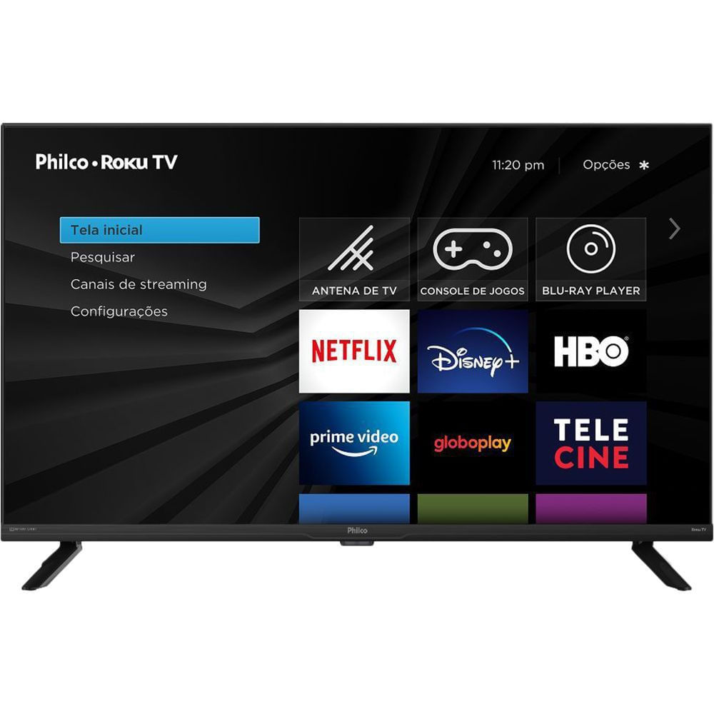 Smart TV LED 32" HD Philco Roku TV PTV32G70RCH Dolby Audio Wi-Fi Preto