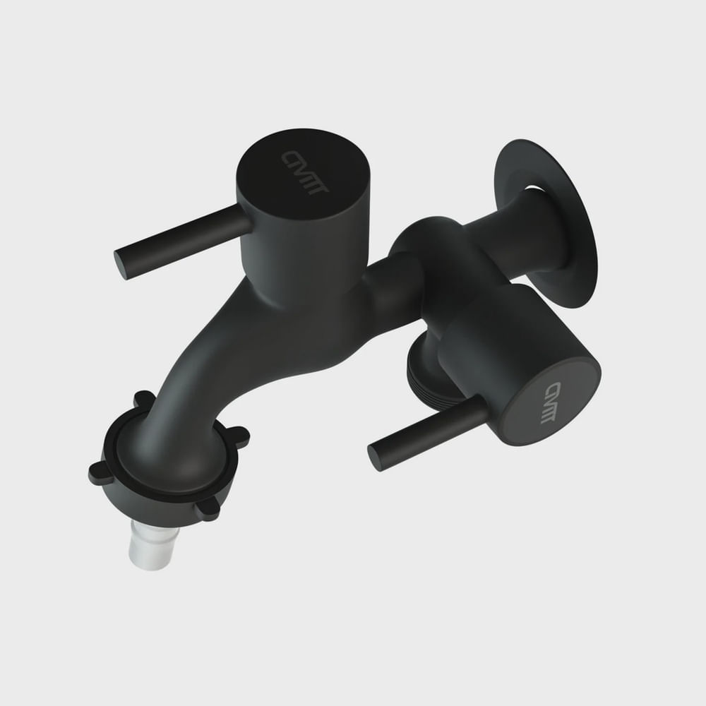 Torneira Metal para Máquina de Lavar Preto
