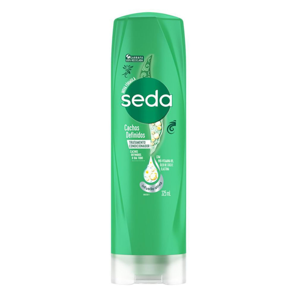 Condicionador Cachos Definidos 325ml Seda Hidratação com Óleo de Coco e Elastina