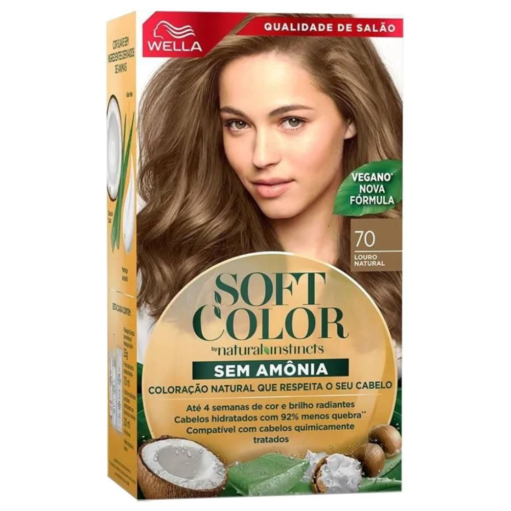 Coloração Sem Amônia Ruivo Médio 70 Soft Color Wella Kit Profissional Brilho Intenso