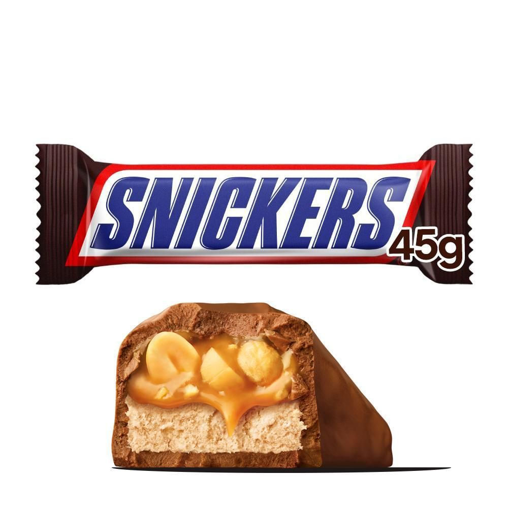SNICKERS Barra de Chocolate ao Leite 45g Original com Amendoim e Caramelo