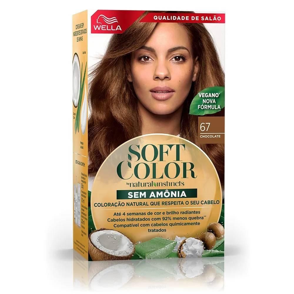Coloração Semipermanente 67 Chocolate 145ml Soft Color Wella Sem Amônia Kit