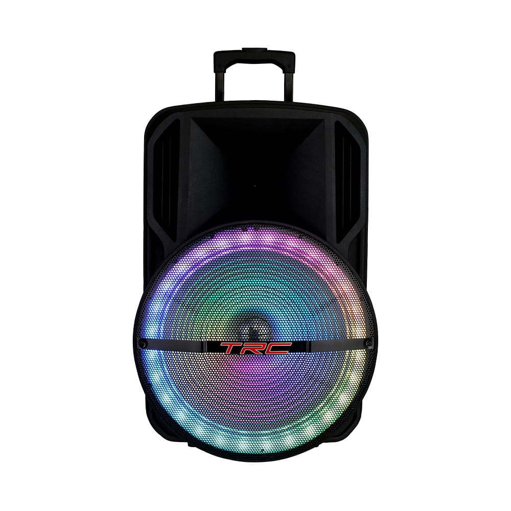 Caixa de Som Portátil Bluetooth TRC 5575 750W LED Bivolt Preto