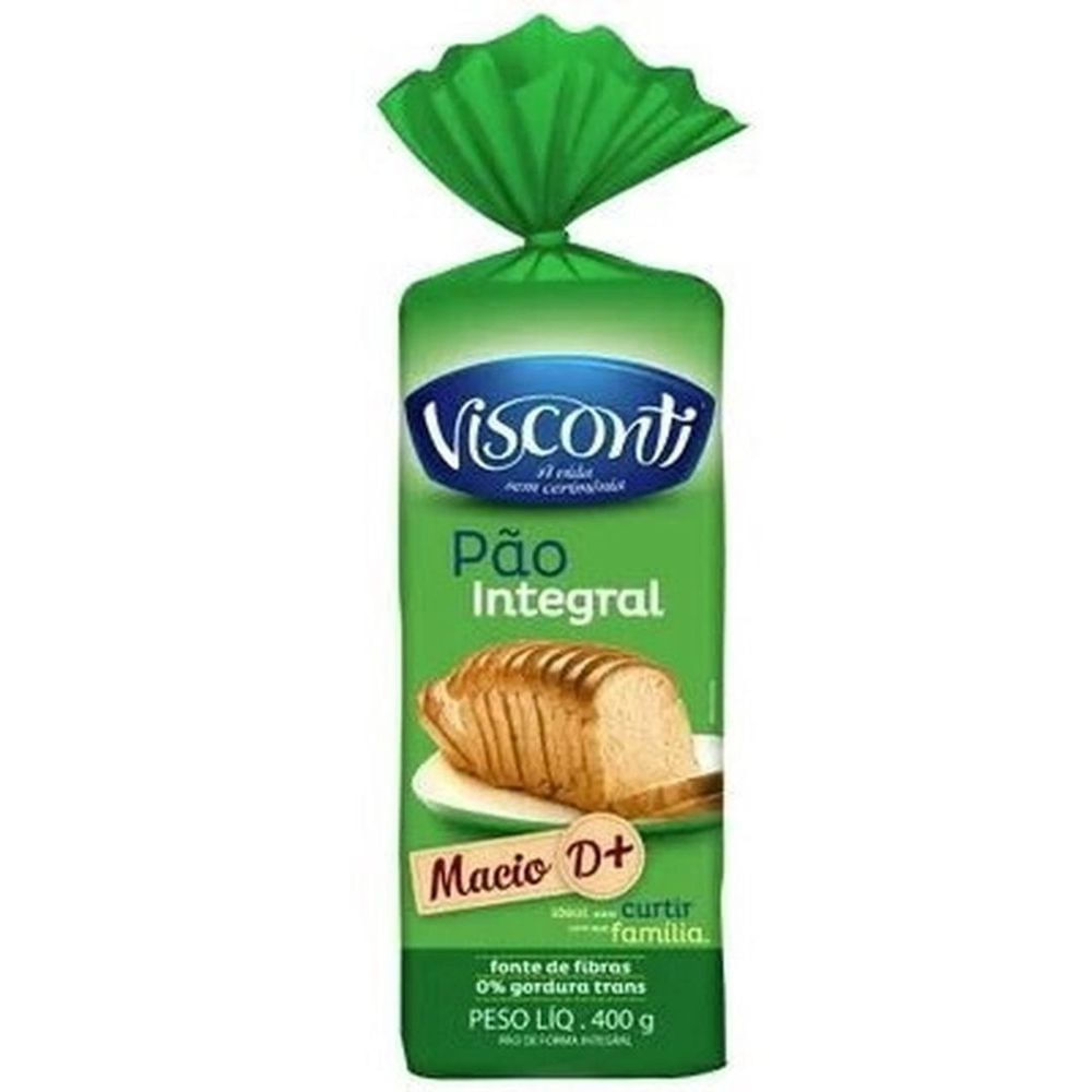 Pão de Forma Integral Visconti 400g Fonte de Fibras