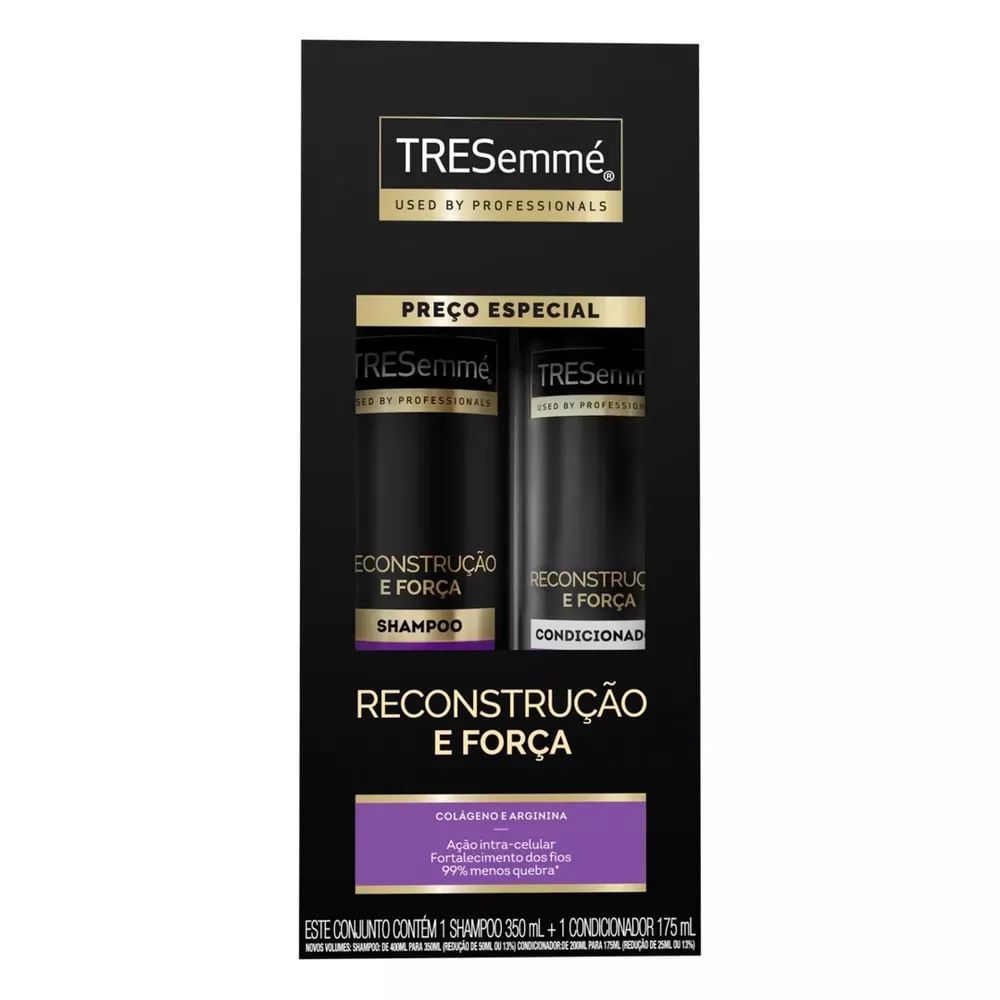 Kit Shampoo 350ml + Condicionador 175ml Reconstrução e Força Tresemmé Antiquebra Profissional
