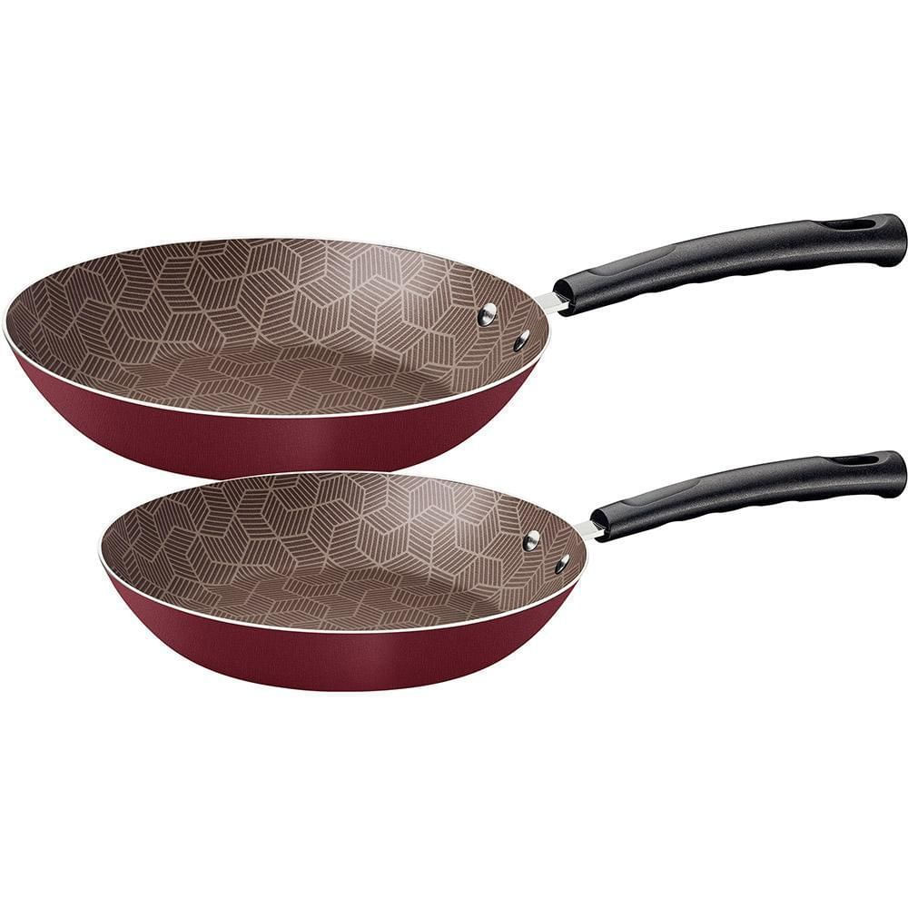 Kit de Frigideiras Antiaderente Tramontina Paris 18cm e 22cm Vermelho 2 Peças