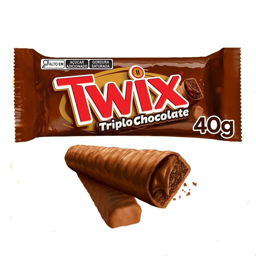 Twix Triplo Chocolate 40g - Barra Individual