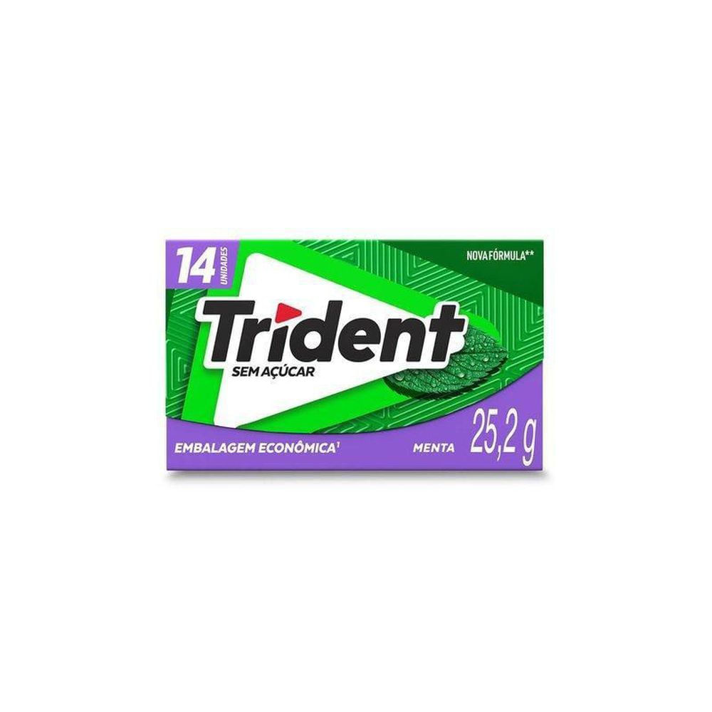 Chiclete Menta Trident 25,2g 14 Unidades Sem Açúcar