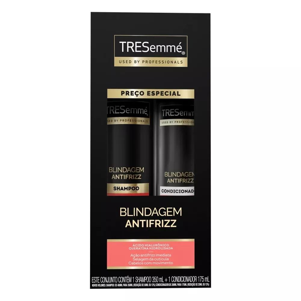 Kit Shampoo e Condicionador Blindagem Antifrizz Tresemmé Ácido Hialurônico Proteção Térmica