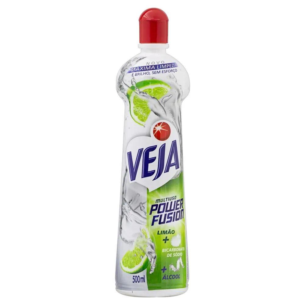 Limpador Multiuso com Álcool Veja Power Fusion Líquido Limão 500ml