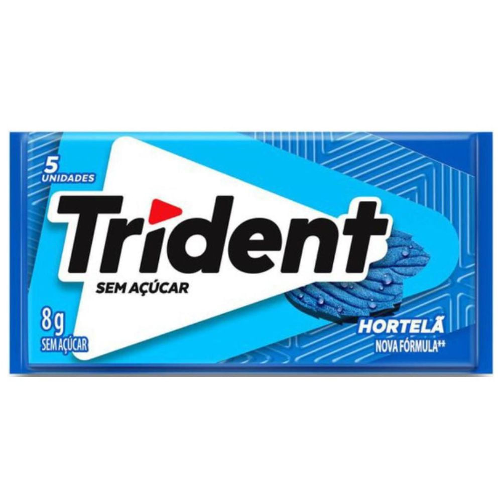 Chiclete Hortelã Sem Açúcar Trident 8g 5 Unidades Refrescante