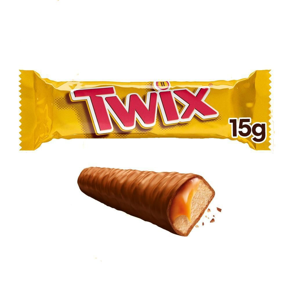 TWIX Chocolate ao Leite com Caramelo e Biscoito 15g - Original