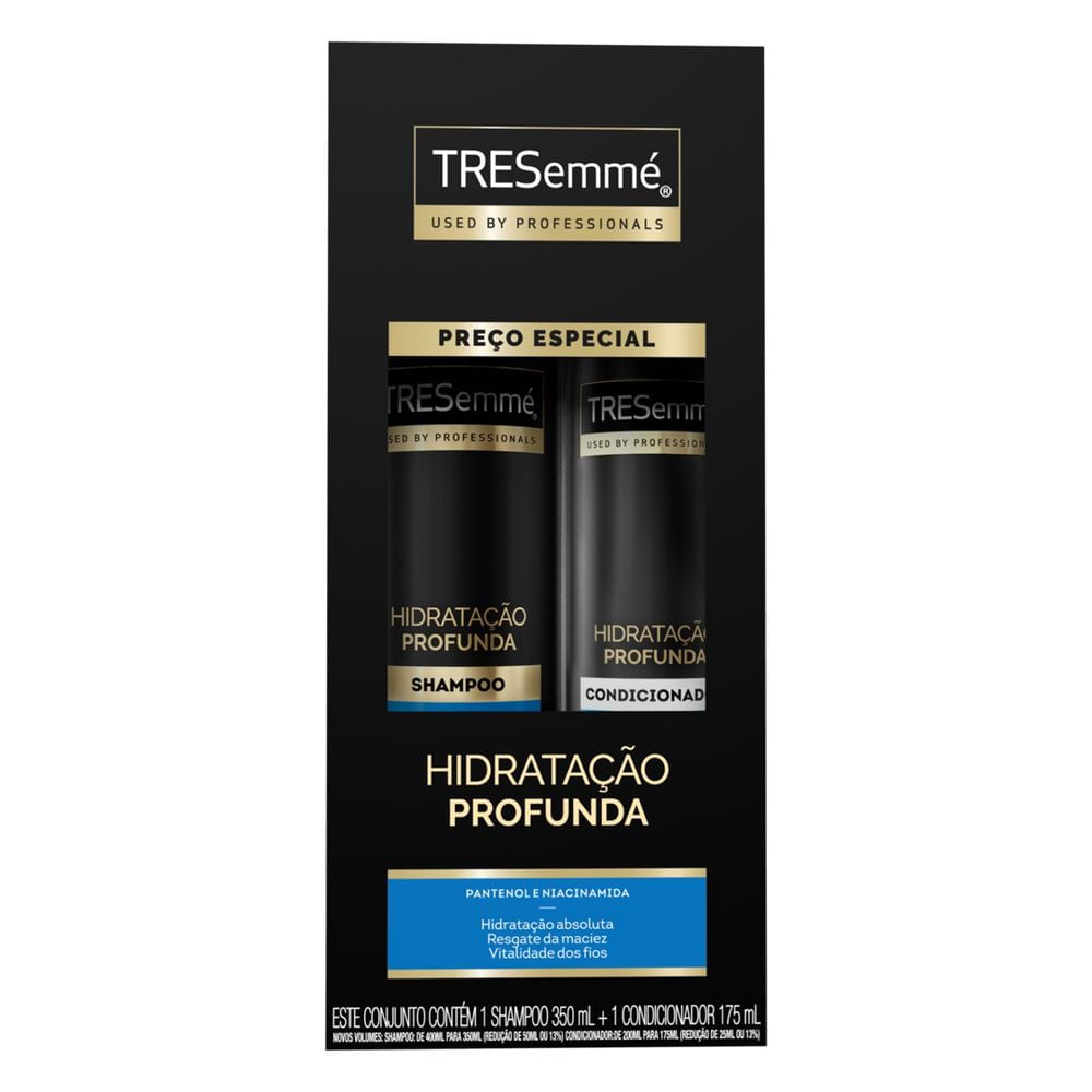 Kit Shampoo 350ml + Condicionador 175ml Hidratação Profunda Tresemmé Pantenol e Niacinamida Profissional