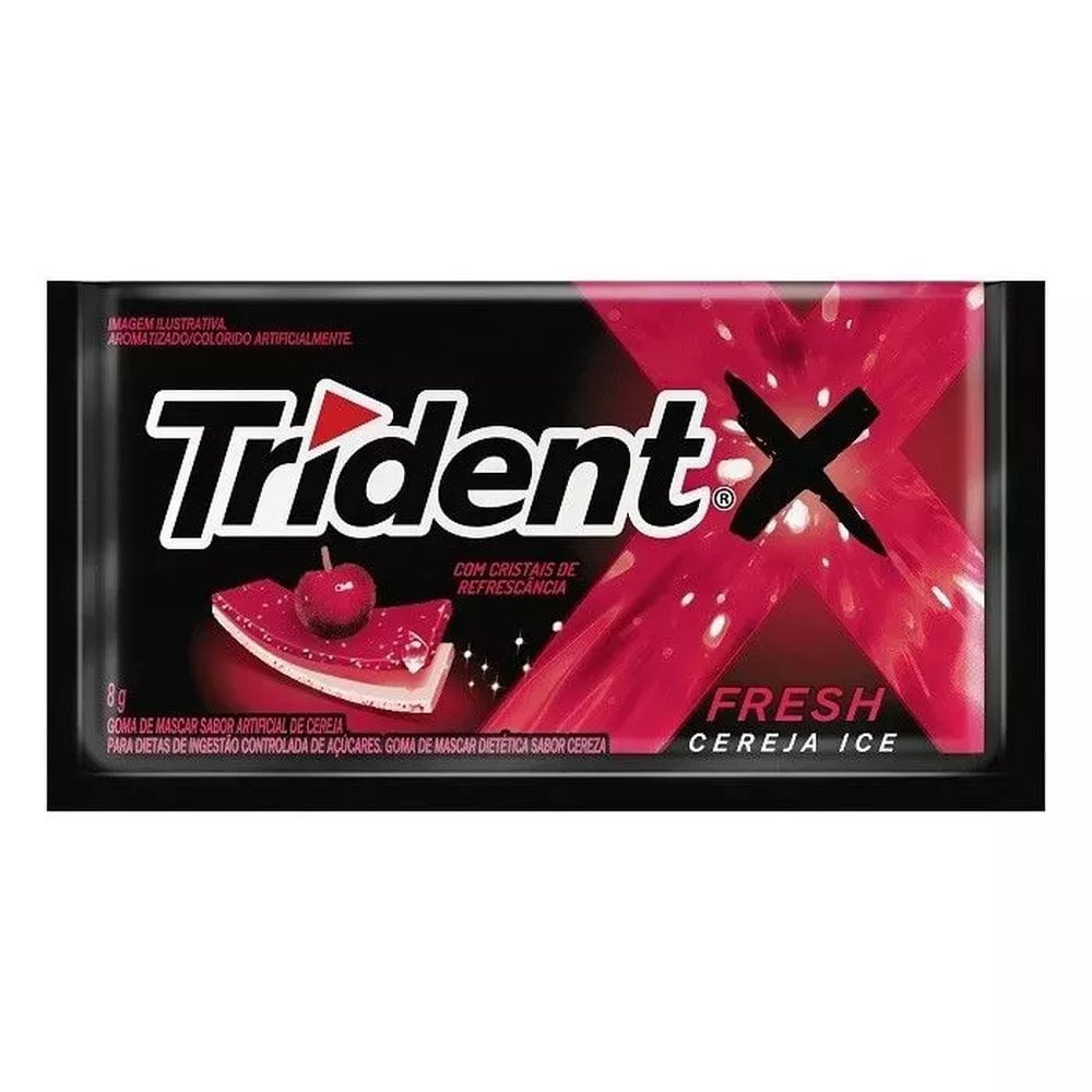 Goma de Mascar Cereja Ice Trident 5 Unidades Sem Açúcar