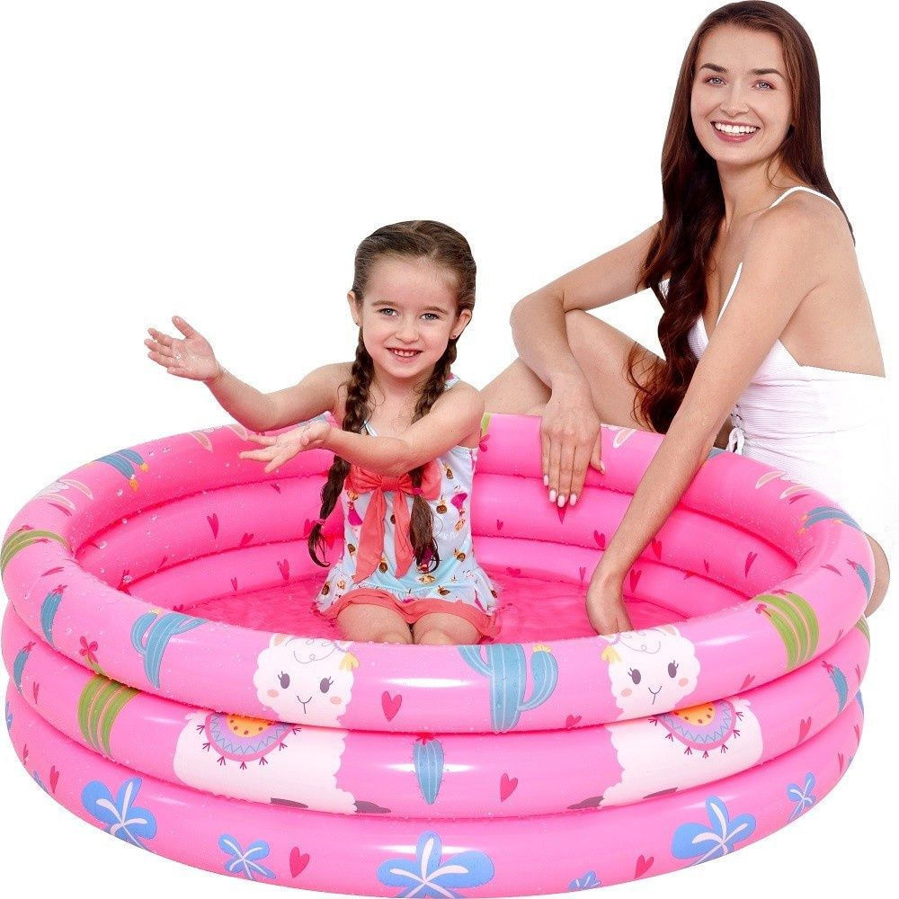 Piscina Infantil Inflável brink+ Lhama 148L 100cm x 30cm Vinil Sortido