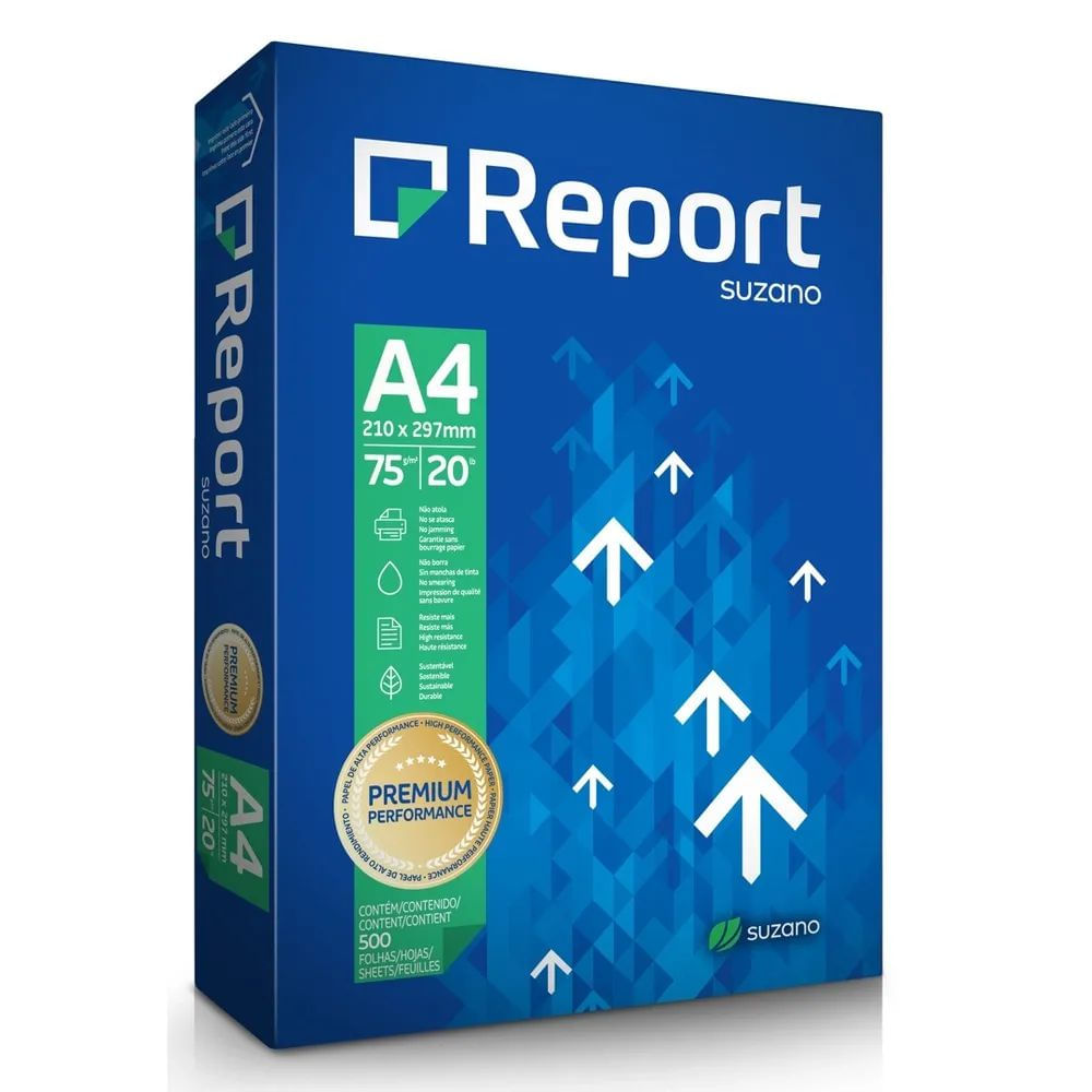 Papel Sulfite A4 Report 500 Folhas Suzano 75g