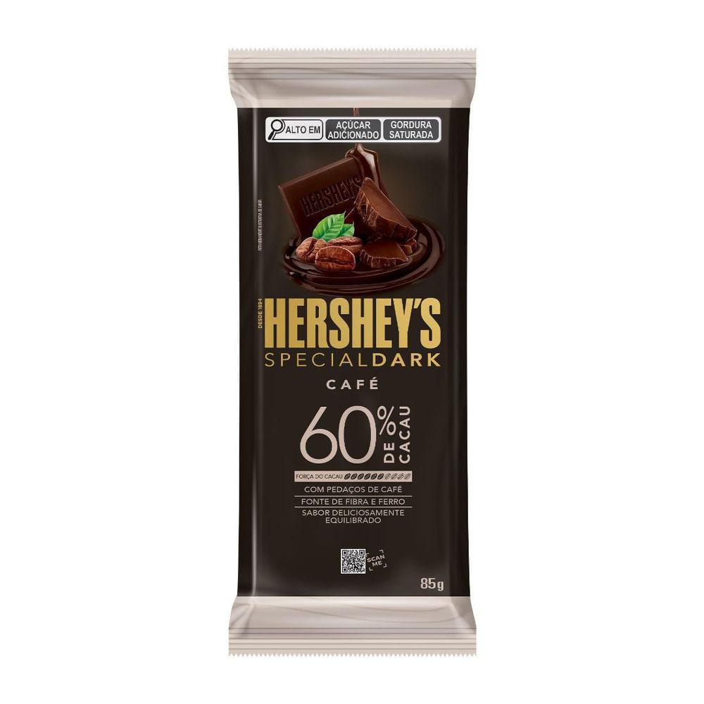 Hershey's Barra de Chocolate Special Dark 60% Cacau com Café 85g