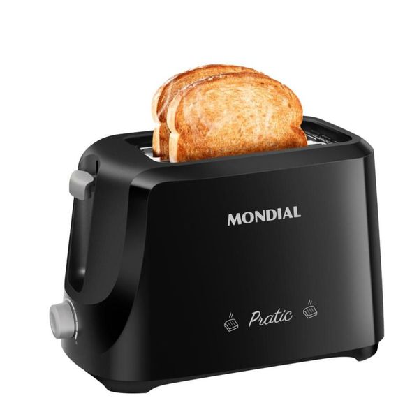 Torradeira Elétrica Mondial Pratic T-18 700W Preto Inox