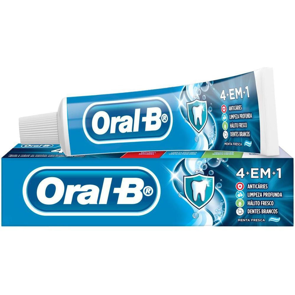 Creme Dental Anticáries Oral-B 4 em 1 70g Menta Suave