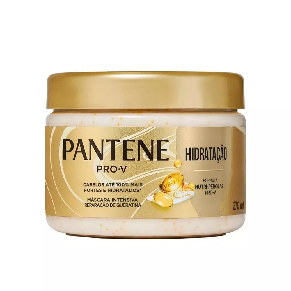 Máscara de Tratamento Hidratação 270ml Pantene Reparação de Queratina e Controle de Frizz