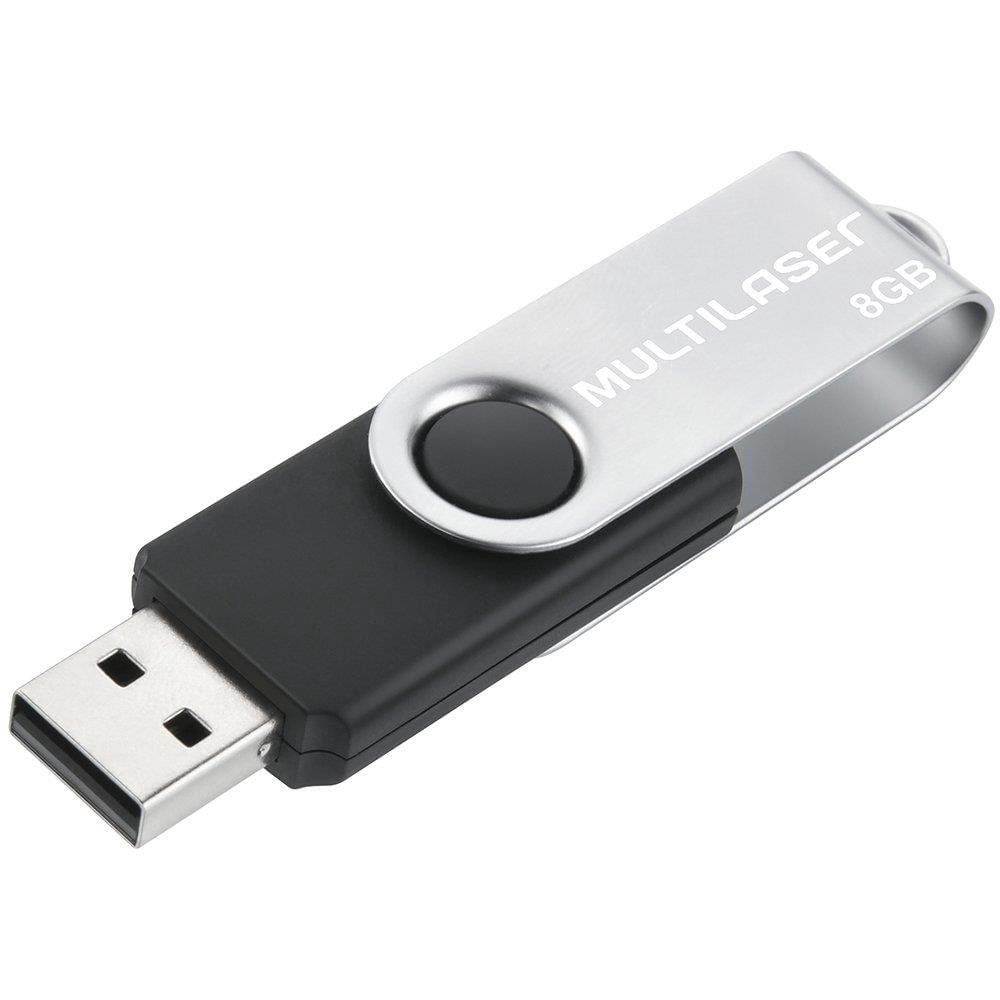 Pen Drive Multilaser Twist 8GB USB 2.0 PD587 Preto
