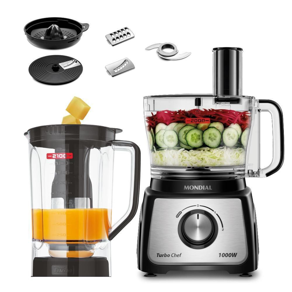 Multiprocessador 7 em 1 Mondial Turbo Chef MPN-01 1000W Preto 3,2L 2 Velocidades