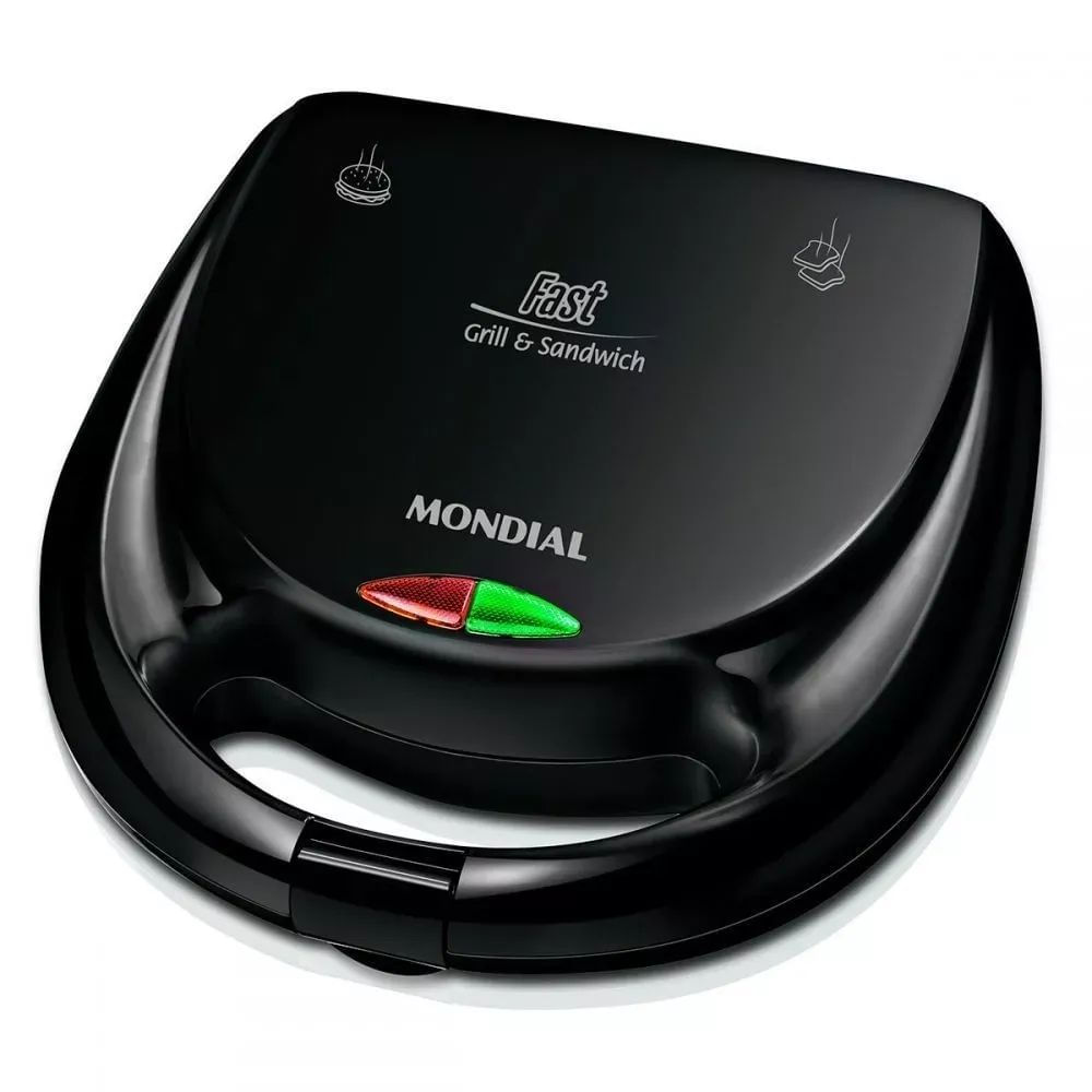 Sanduicheira e Grill 2 em 1 Mondial Fast S-12 750W Antiaderente Preta