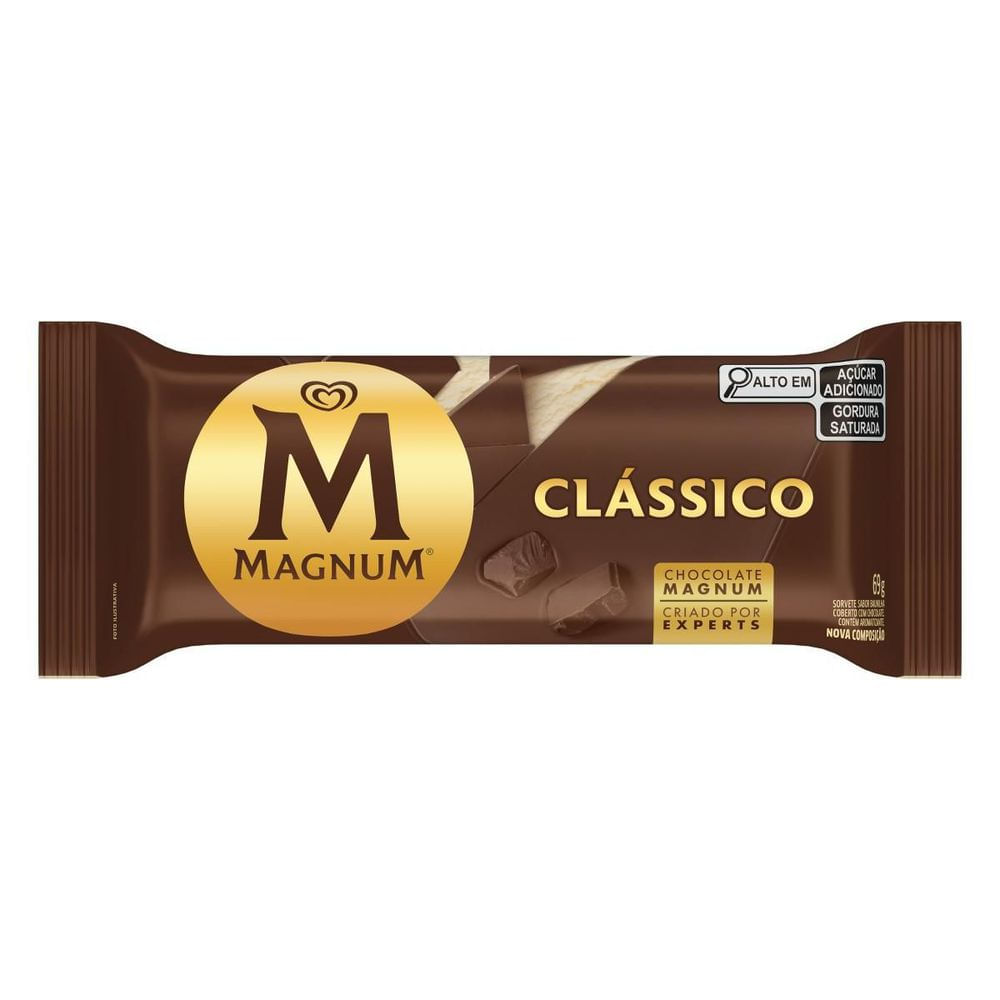 Picolé Baunilha Magnum Kibon 69g Chocolate Crocante