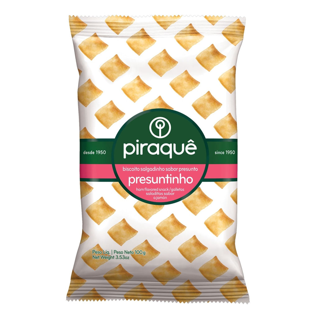 Biscoito Salgado Presuntinho Piraquê 100g Snack Assado