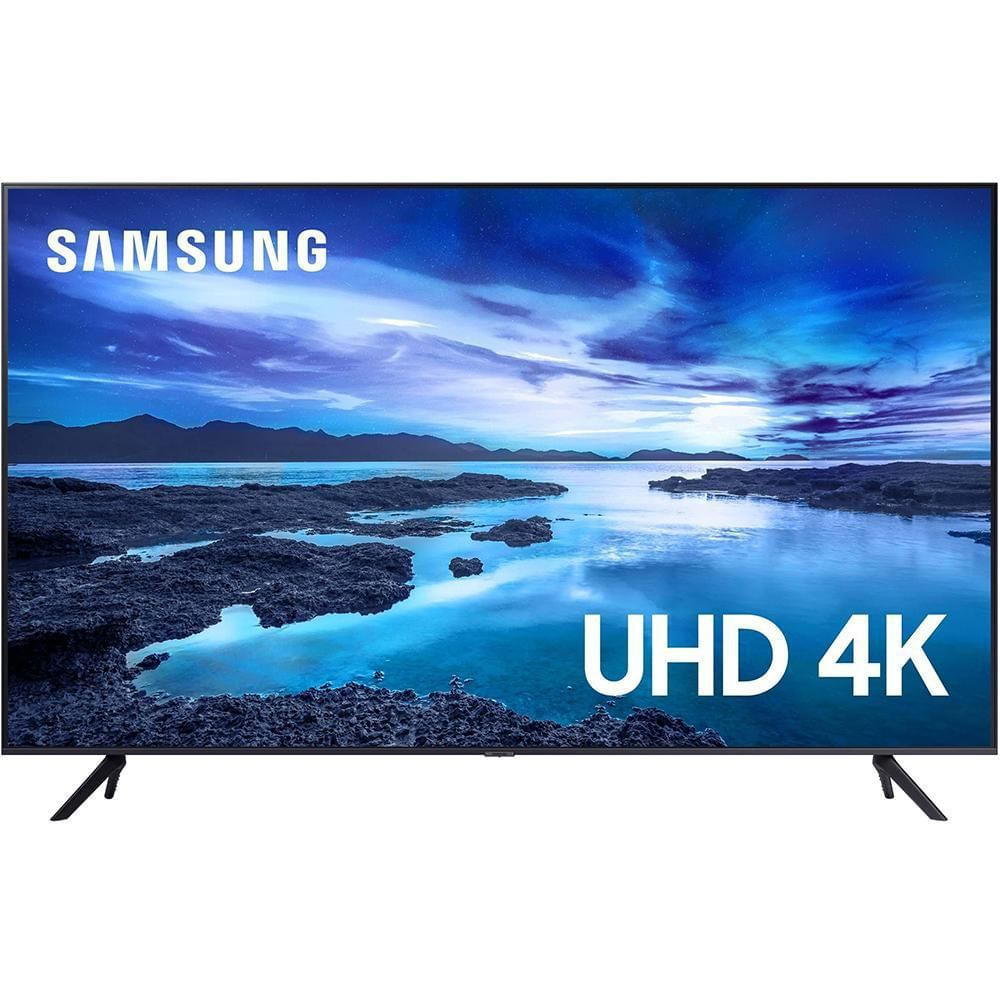 Smart TV 4K Samsung 43AU7700 Crystal LED 43" Cinza
