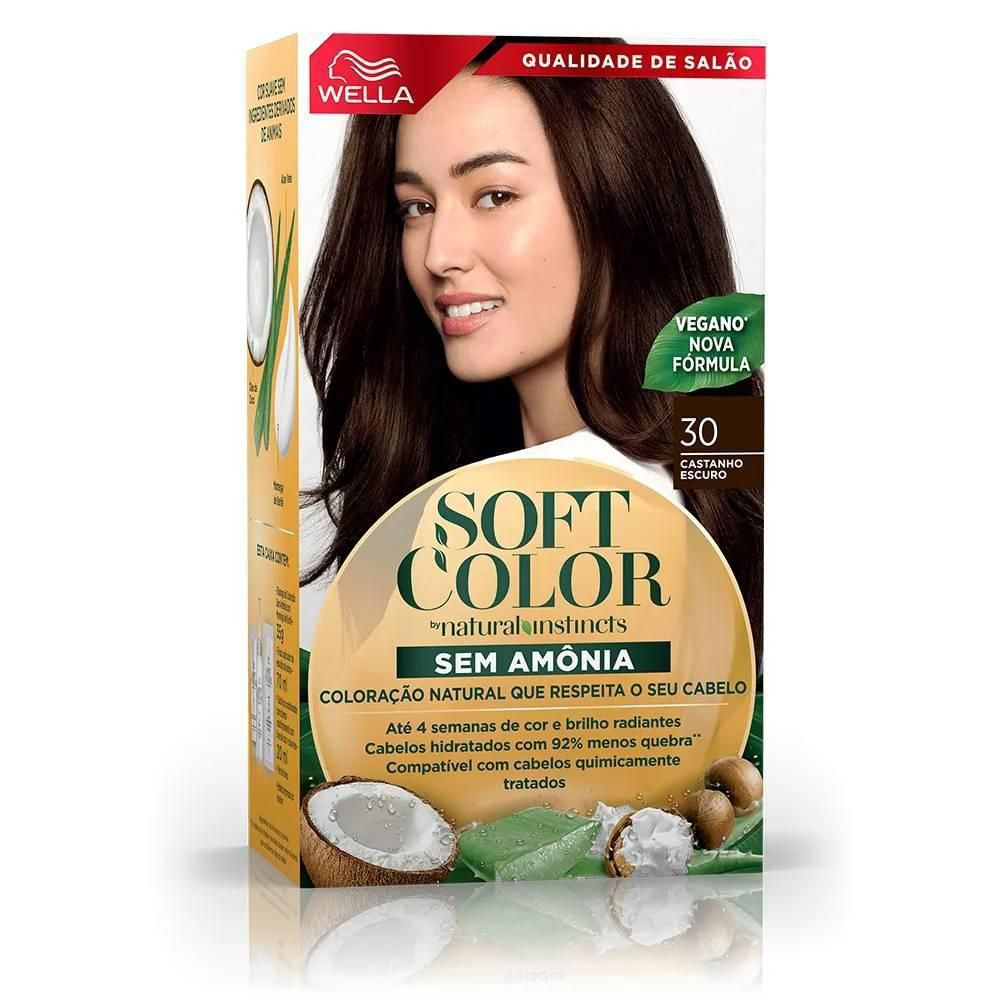 Coloração Semipermanente Castanho Escuro 30 Soft Color Wella Kit Sem Amônia Vegano