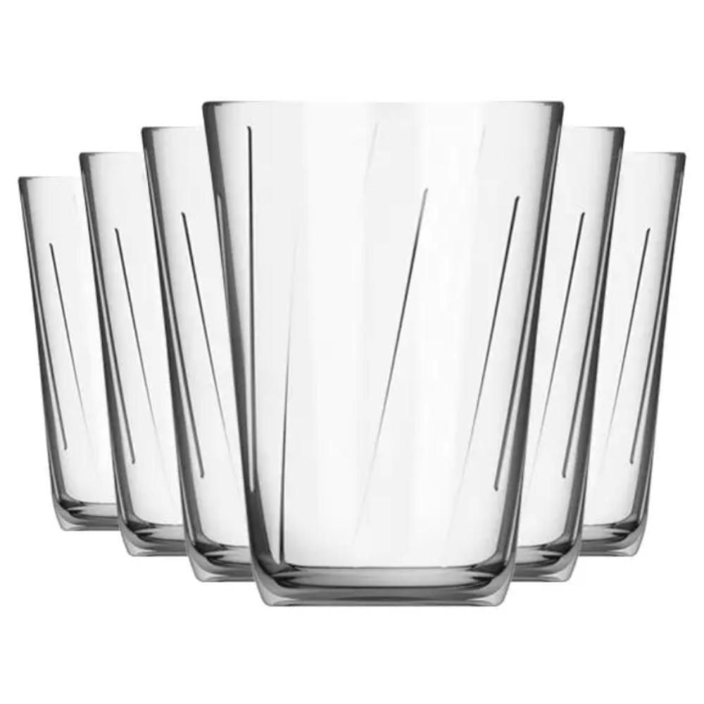 Jogo de 6 Copos Multiuso Vidro Nadir Amazon 190ml Transparente