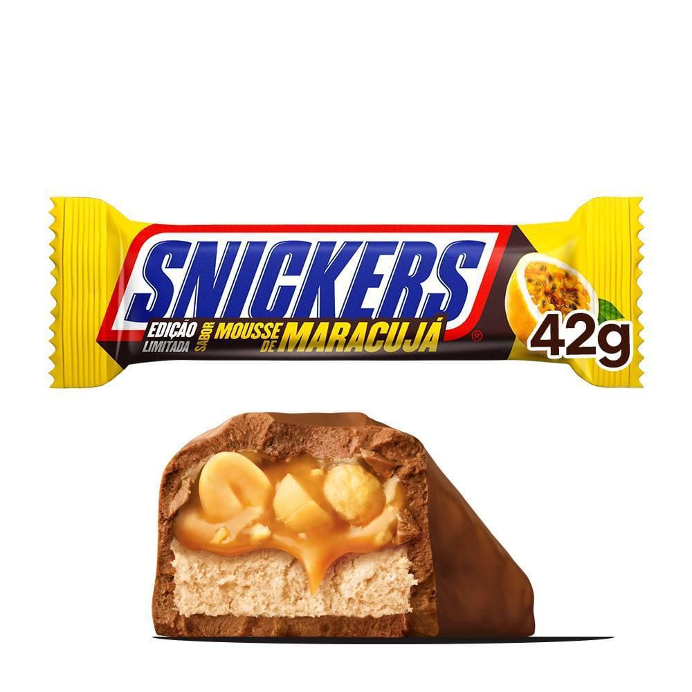 SNICKERS Barra de Chocolate Mousse de Maracujá 42g Edição Limitada