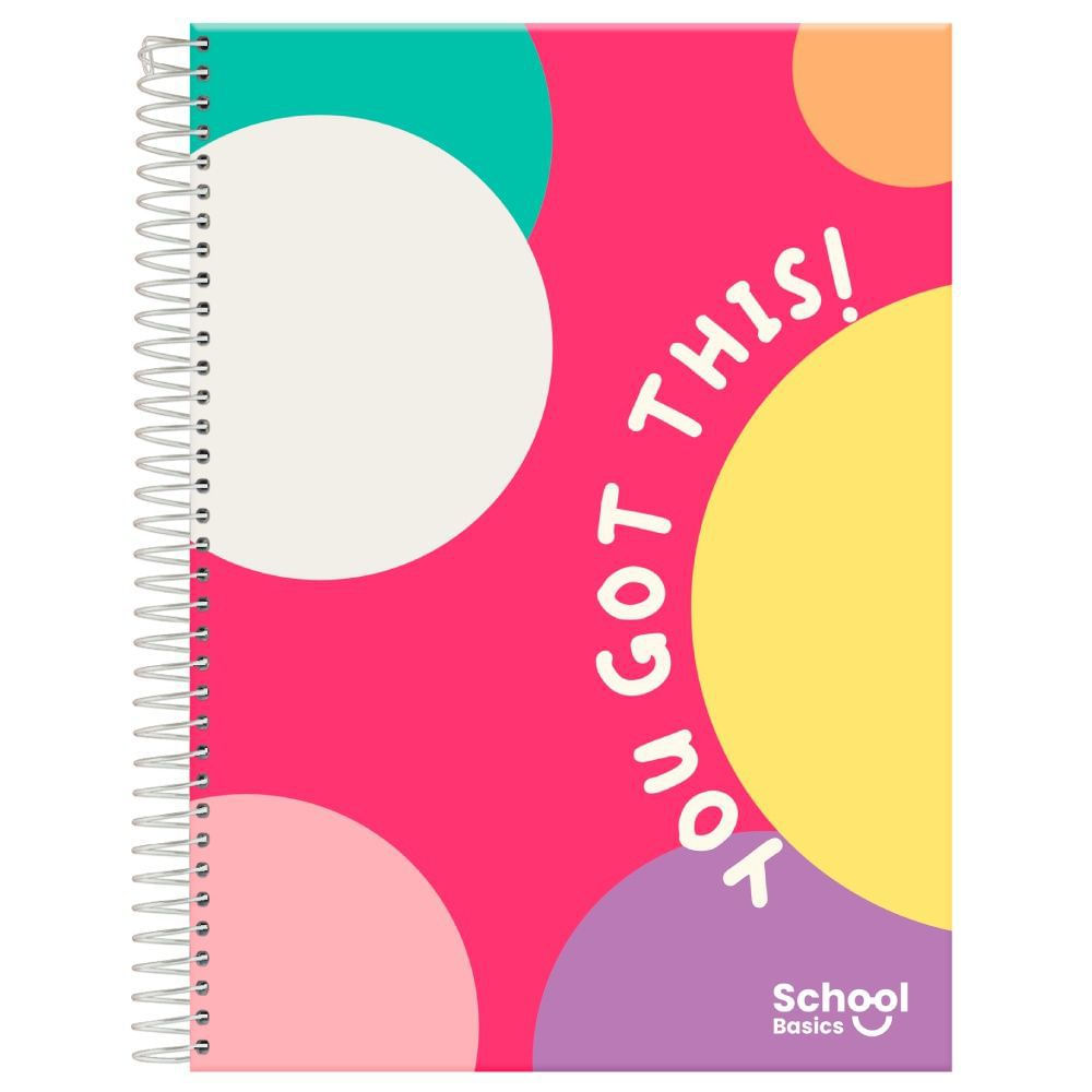 Caderno 1 Matéria 80 Folhas 20x27,5 cm School Basics Capa Dura