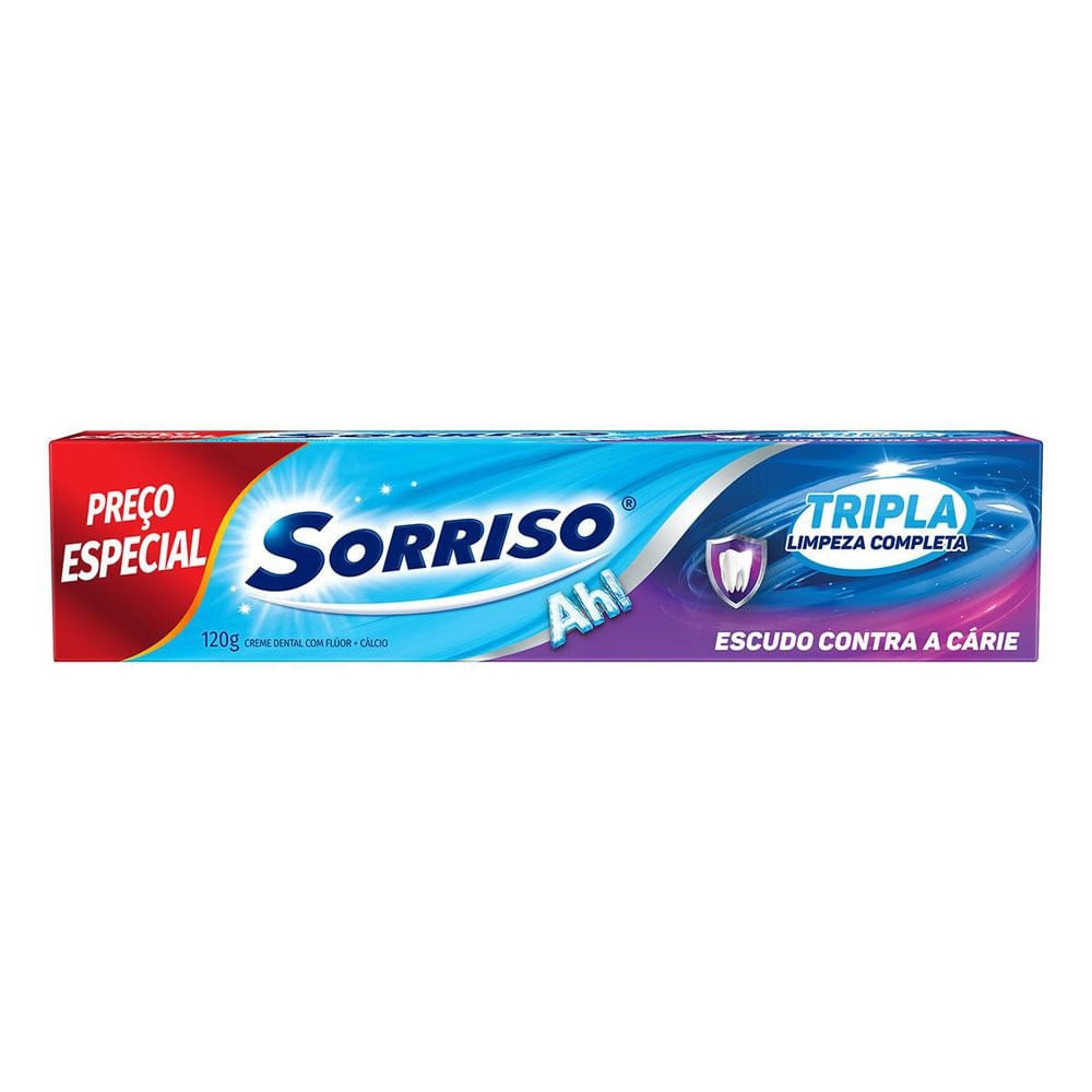 Creme Dental Proteção Anticáries Sorriso Tripla Limpeza Completa 120g