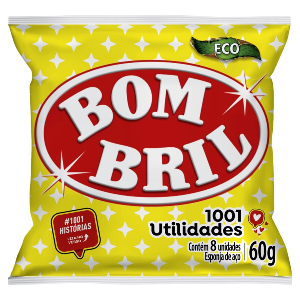 Esponja de Aço Limpeza Pesada Bom Bril Eco 8 Unidades 60g
