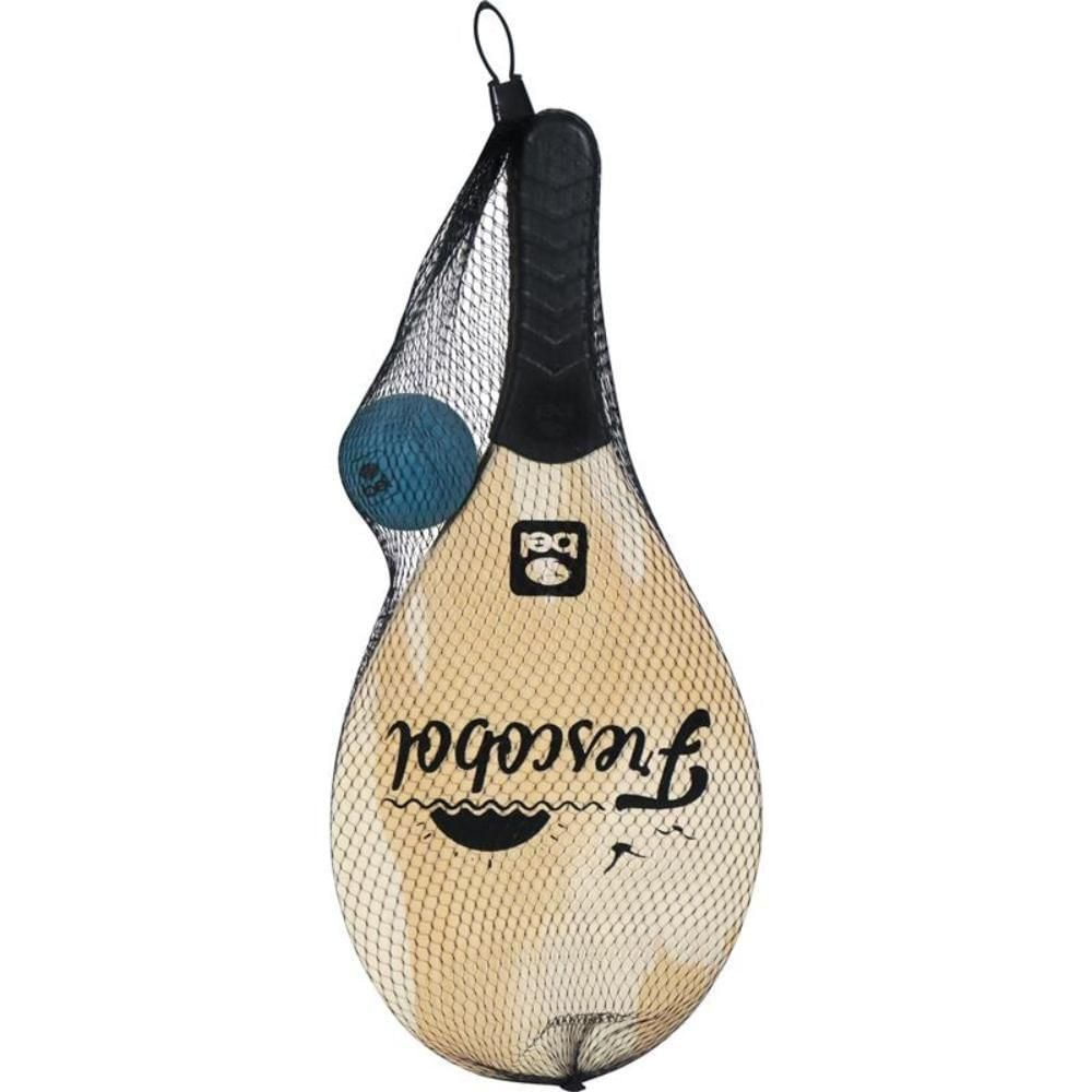 Kit Frescobol Lazer 4 Peças Bel Sports Madeira Pinus com Sacola e Bola