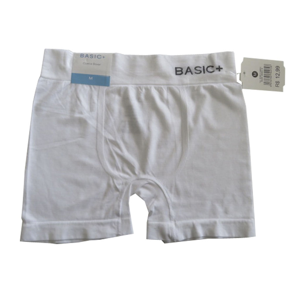 Cueca Boxer Masculina Basic+ Poliamida Branca