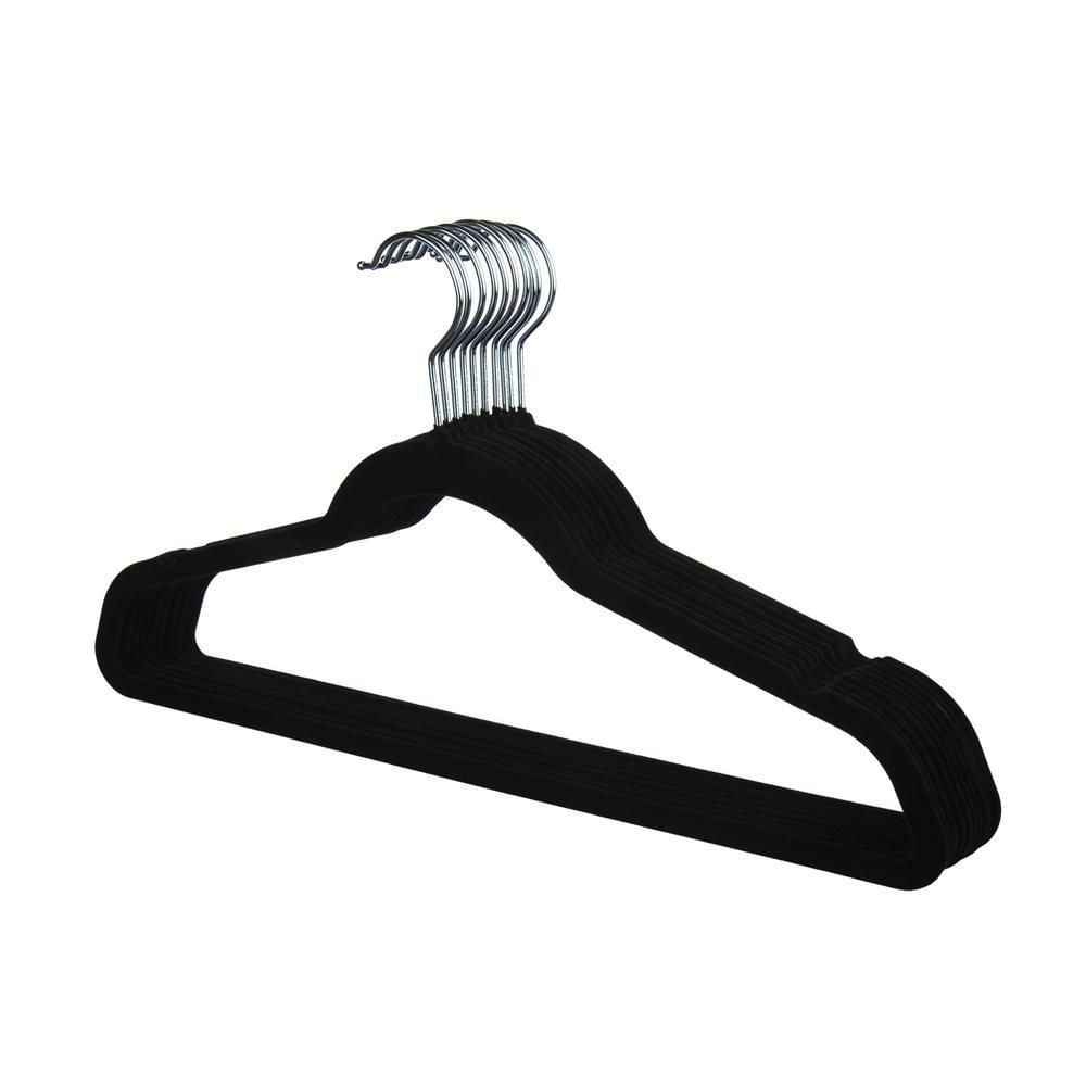 Jogo de Cabides Veludo 10 Unidades Casual Home Antideslizante