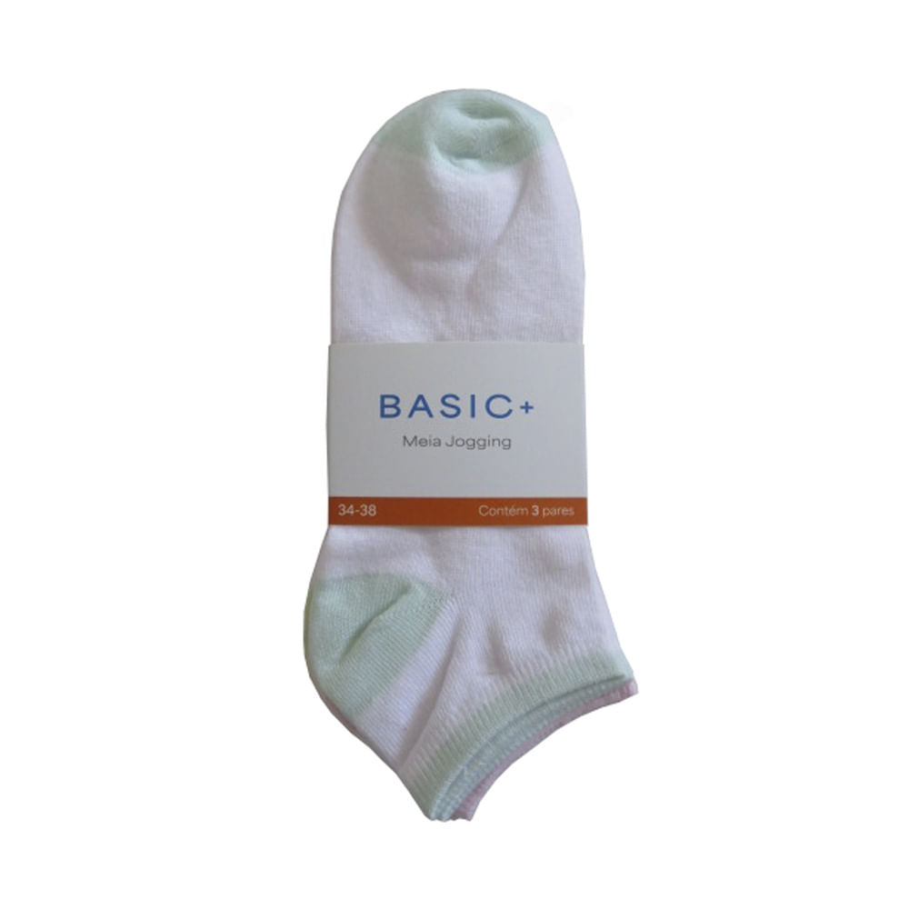 Kit Meia Jogg Basic+ Algodão 3 Pares 34-38 Colorido