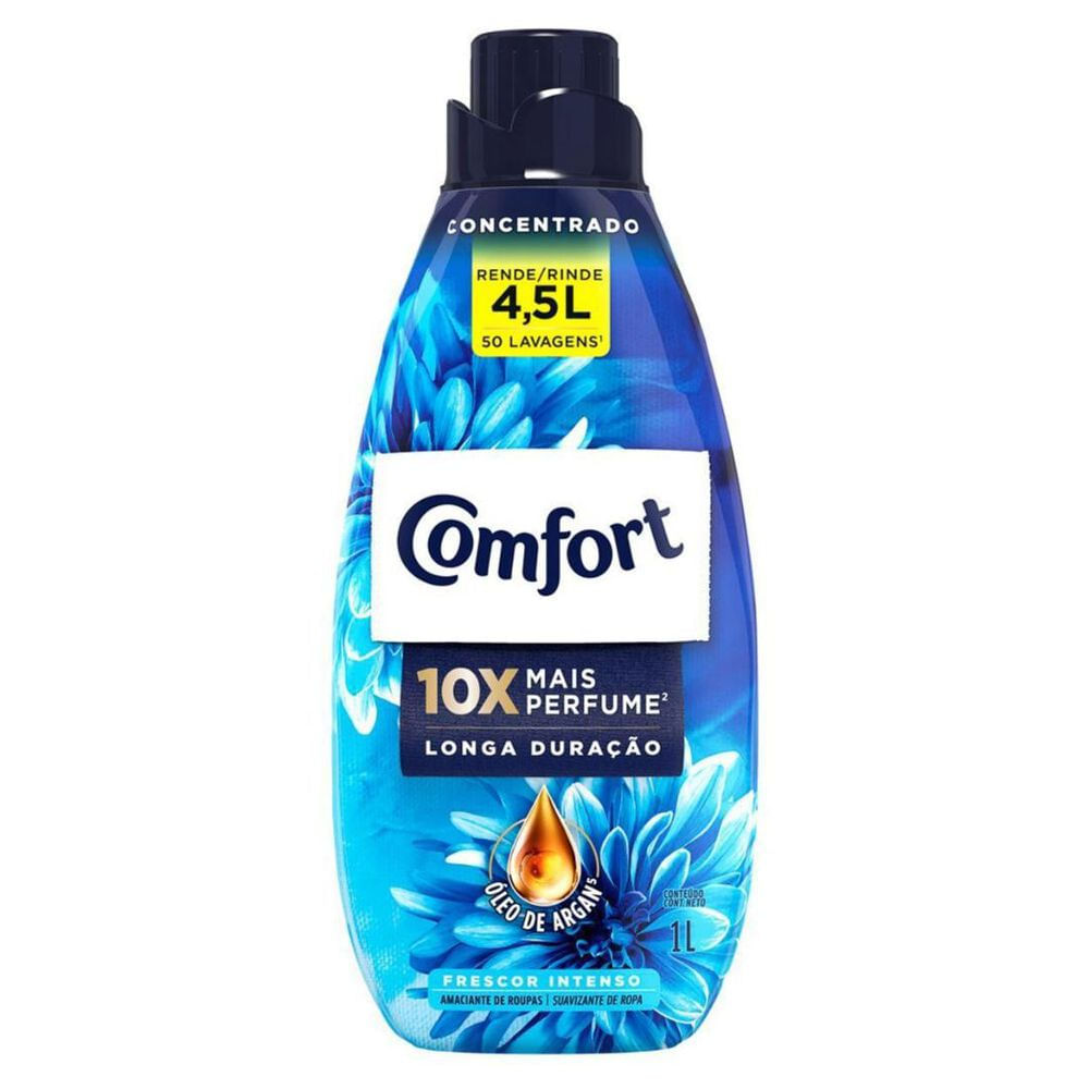 Amaciante Concentrado Comfort Líquido Frescor Intenso 1L
