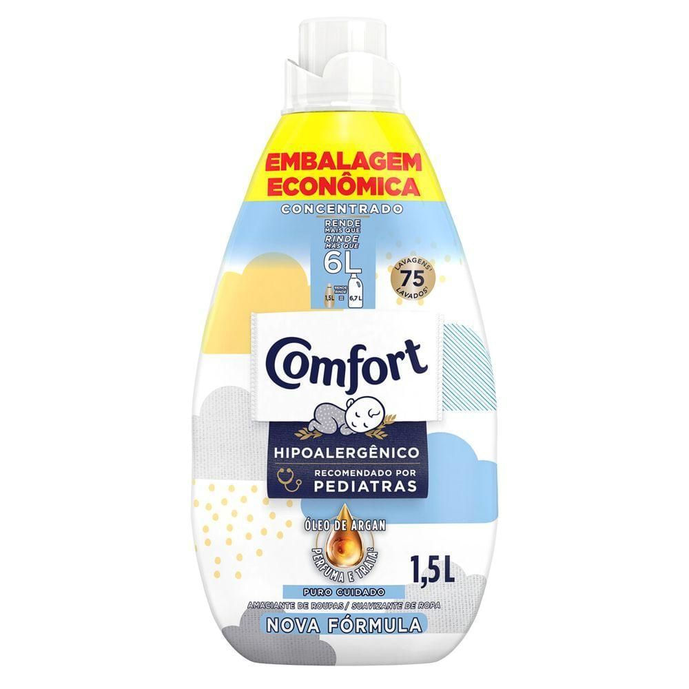 Amaciante Concentrado Comfort Puro Cuidado Líquido Hipoalergênico 1,5L