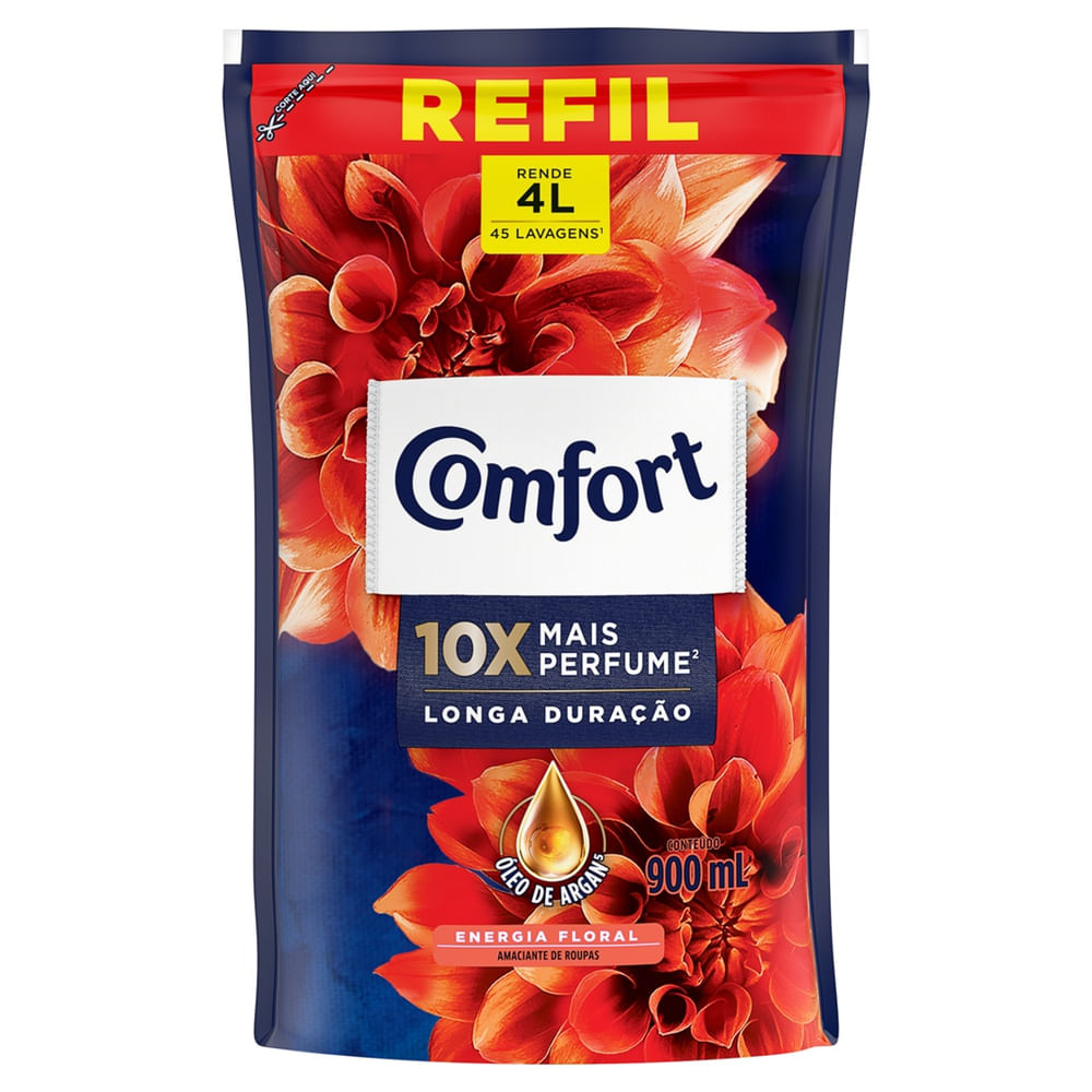 Amaciante Concentrado Comfort Energia Floral Líquido Refil 900ml
